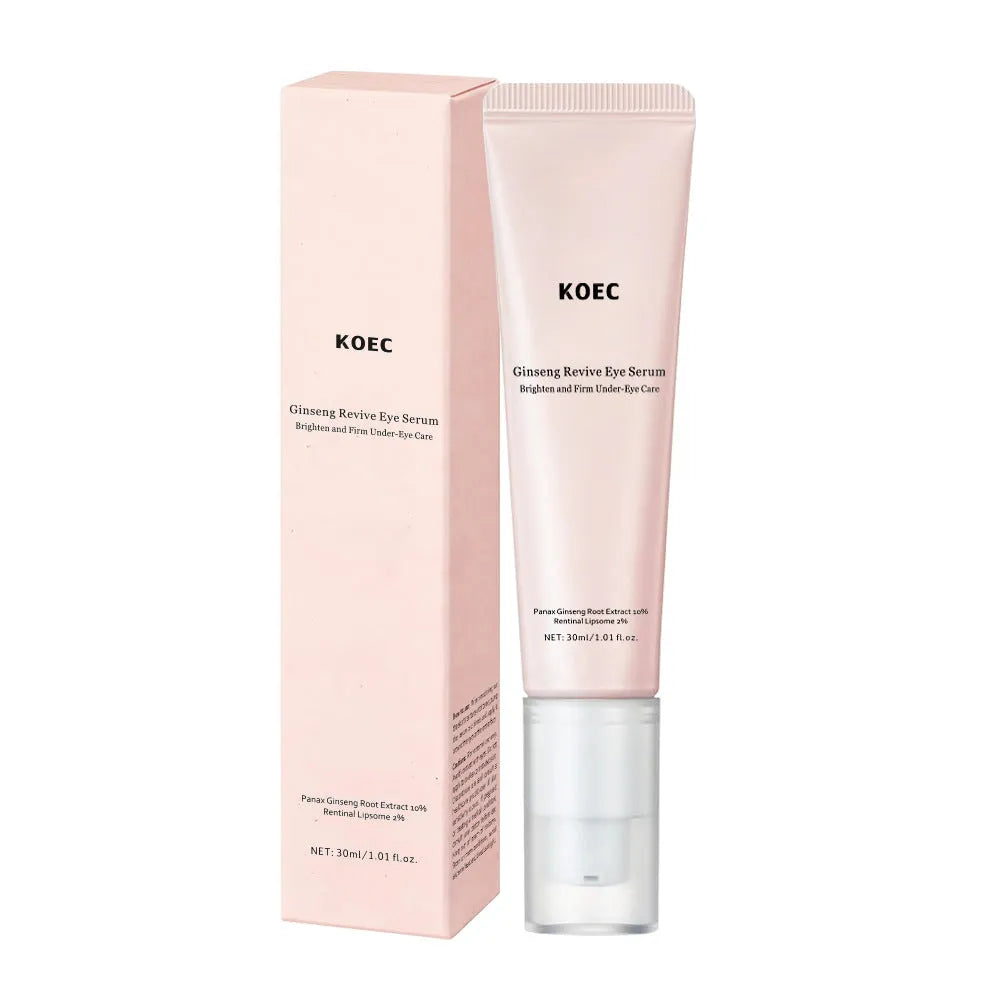 Retinol eye cream for wrinkles and dark circles, 30ml pot with ginseng and pink peptide ingredients