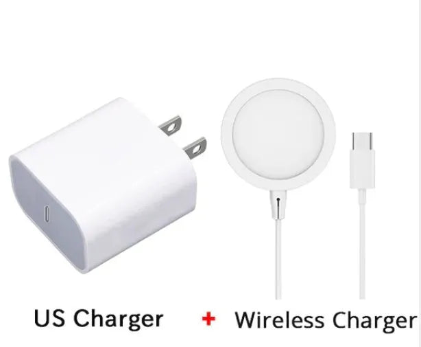 Magsafe magnetic wireless charger for iPhone with metal connector in multiple colour options