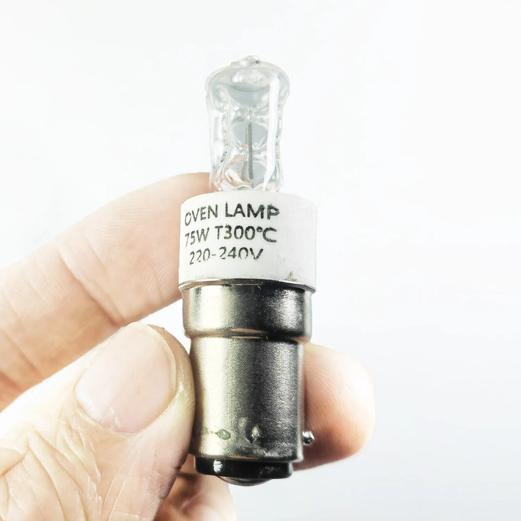 220V 75W BA15D halogen oven lamp with 60mm length and 500°C heat resistance