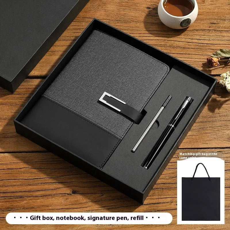 A5 soft PU leather notebook in brown, black, green, blue, or red, showing wood-free paper inside.