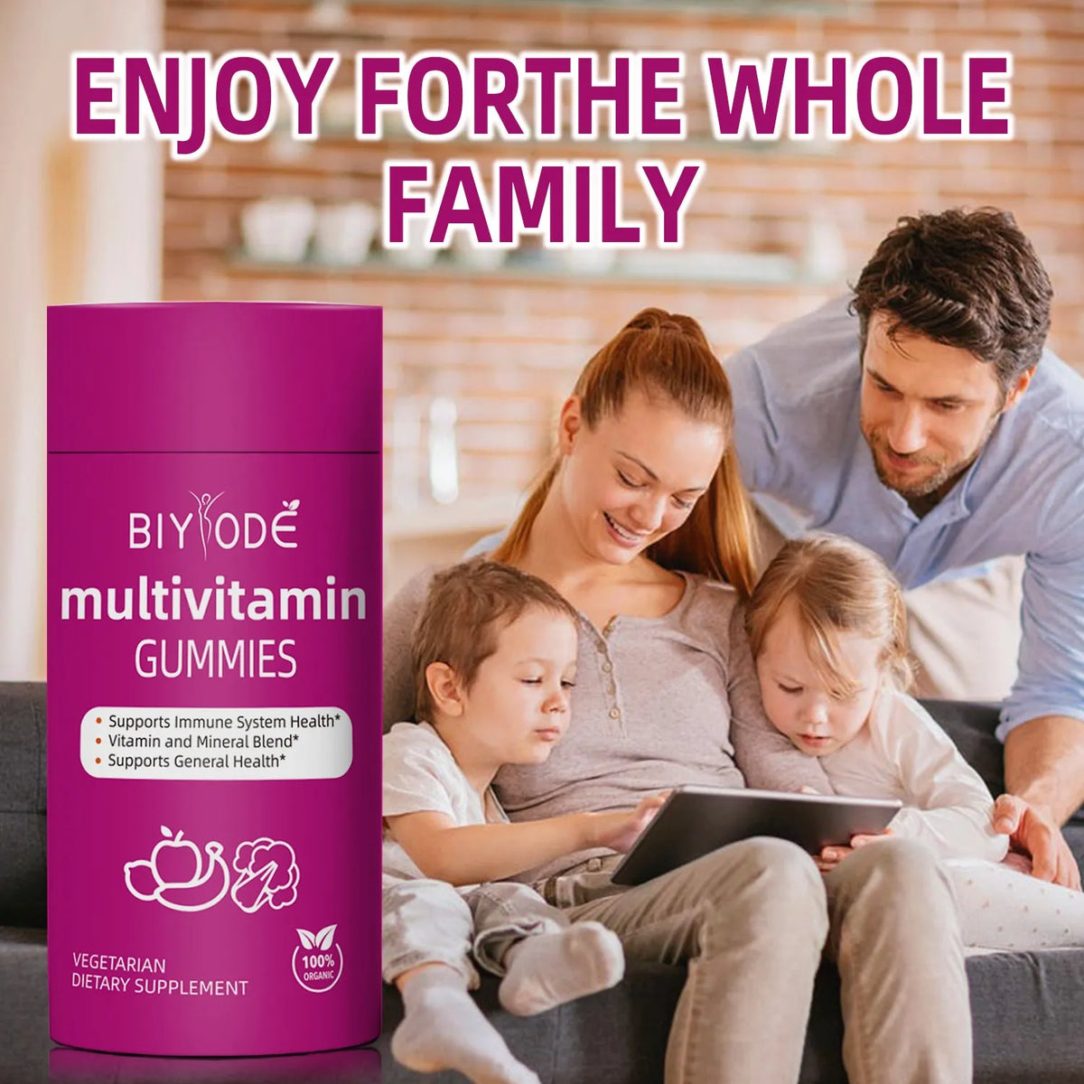 Multivitamin gummies bottle with 60 gummies per bottle for OEM ODM private label supplement supply