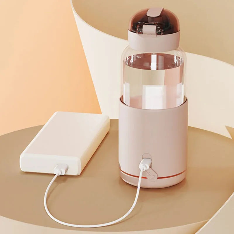 Wireless portable baby milk mixer with glass thermostatic cup 86x210mm in white