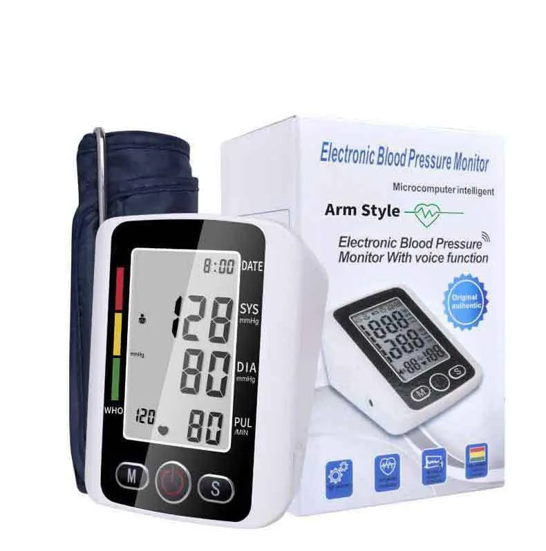 ARM type electronic blood pressure monitor with large screen display on cuff