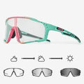 Photochromic cycling sunglasses with TR90 frame and semi-rimless sports design