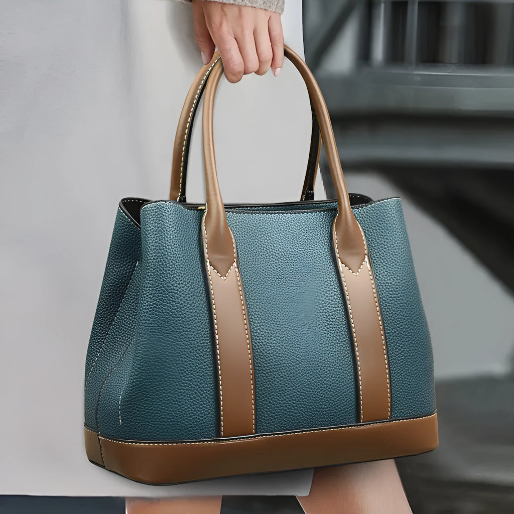 Women's contrast colour PU shoulder crossbody bag with sandwich pocket in black, blue, green, red, khaki, gray