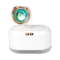 Mini wireless sunset lamp humidifier 300ml white with warm sunset projection on desk