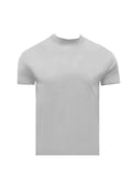 Men's cotton short sleeve t-shirt with half turtleneck drop shoulder loose fit in solid colour