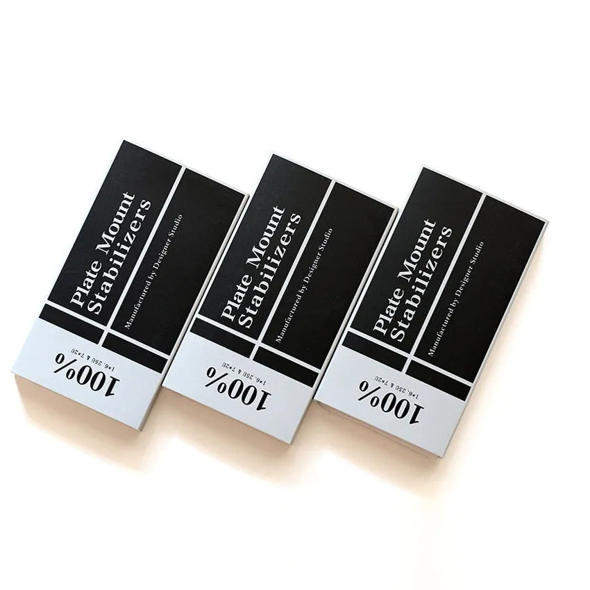 Keyboard stabiliser shaft accessories showing black and milky white options with different satellite axis sizes