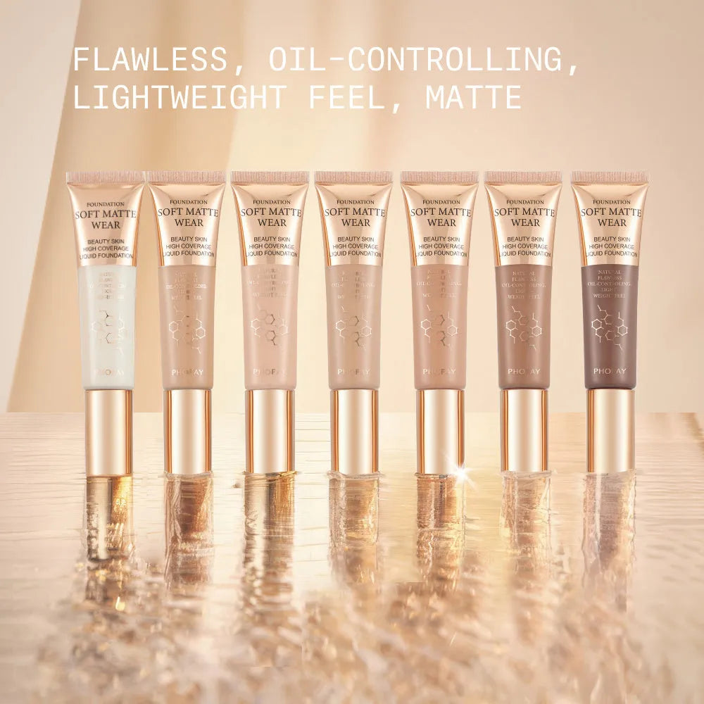 PHOFAY Full Coverage Foundation 30ml bottle with oil control and lightweight feel for even skin tone