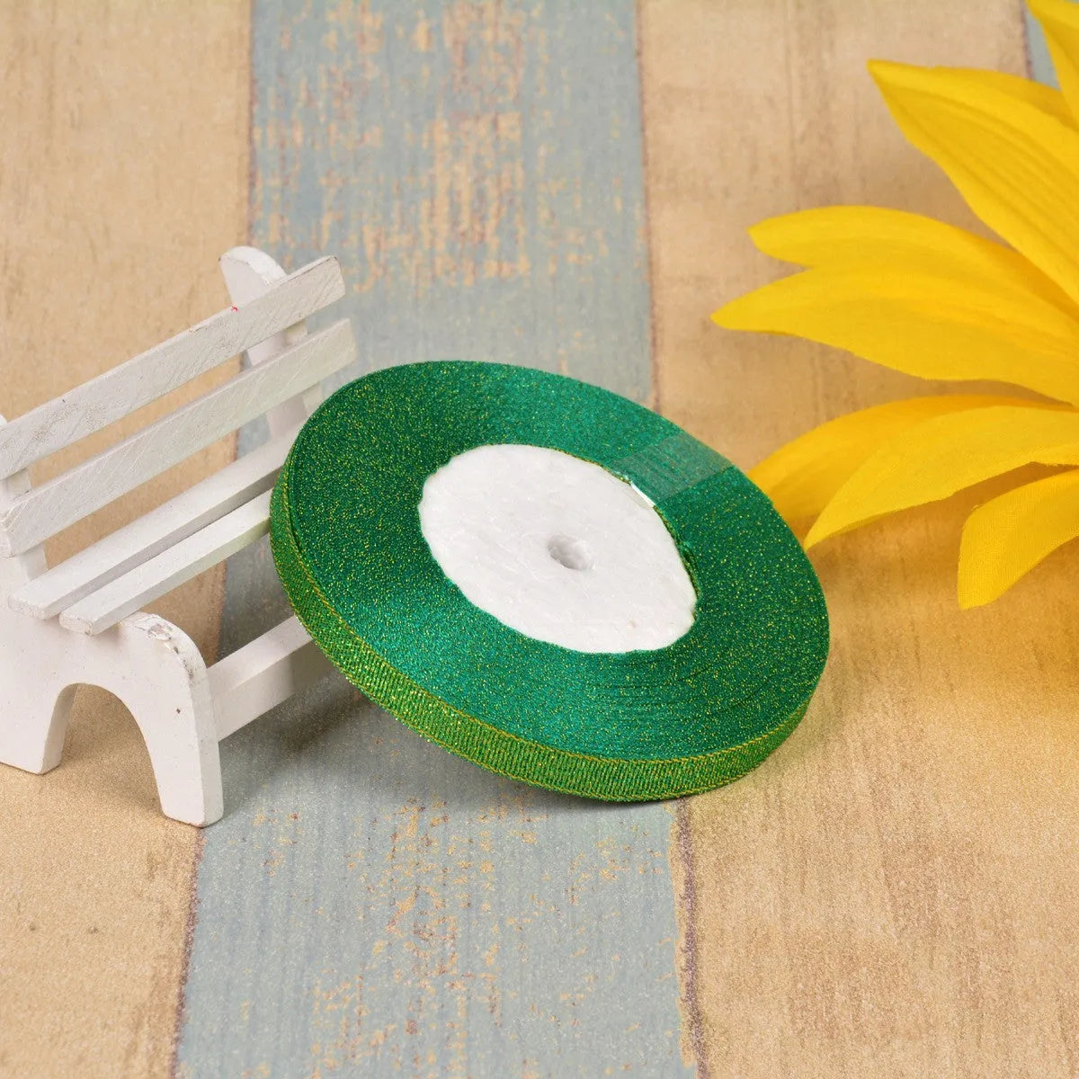 3 points width polyester decorative ribbon with green onion belt texture in multiple colour options
