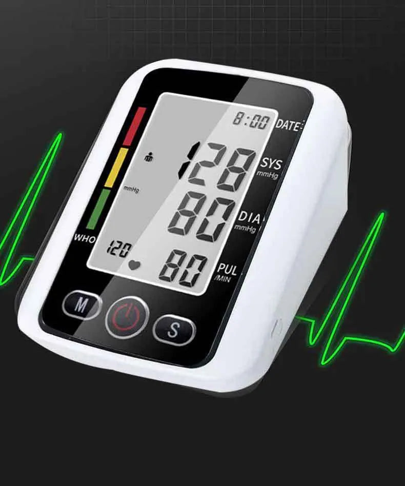 ARM type electronic blood pressure monitor with large screen display on cuff