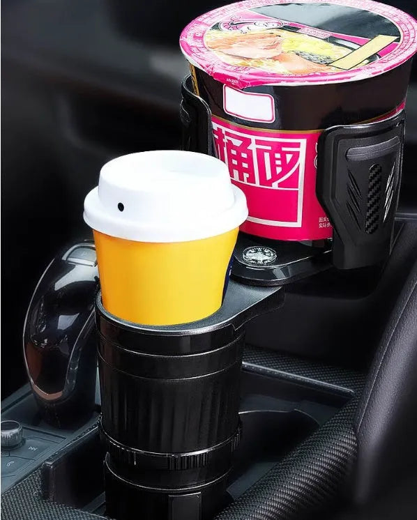 Carbon fibre black ABS car cup holder with retractable bottom adjusted to 10cm