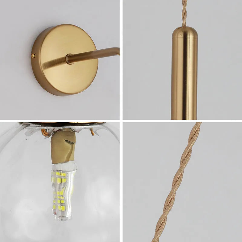 Glass shade ceiling wall lamp with iron plated bronze finish, E14 warm light, ceiling tray 10cm