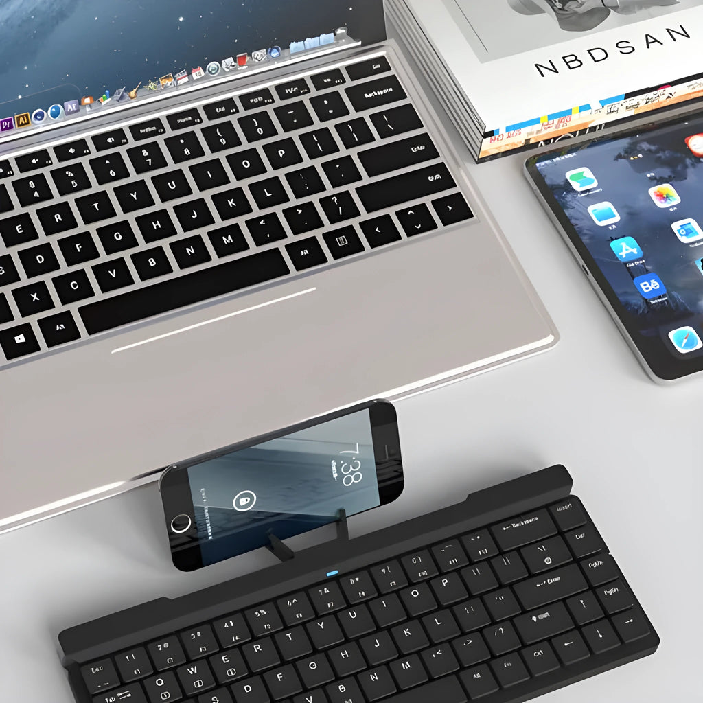 RK925 Bluetooth mechanical keyboard with low axis, black casing, for computer tablet and phone use