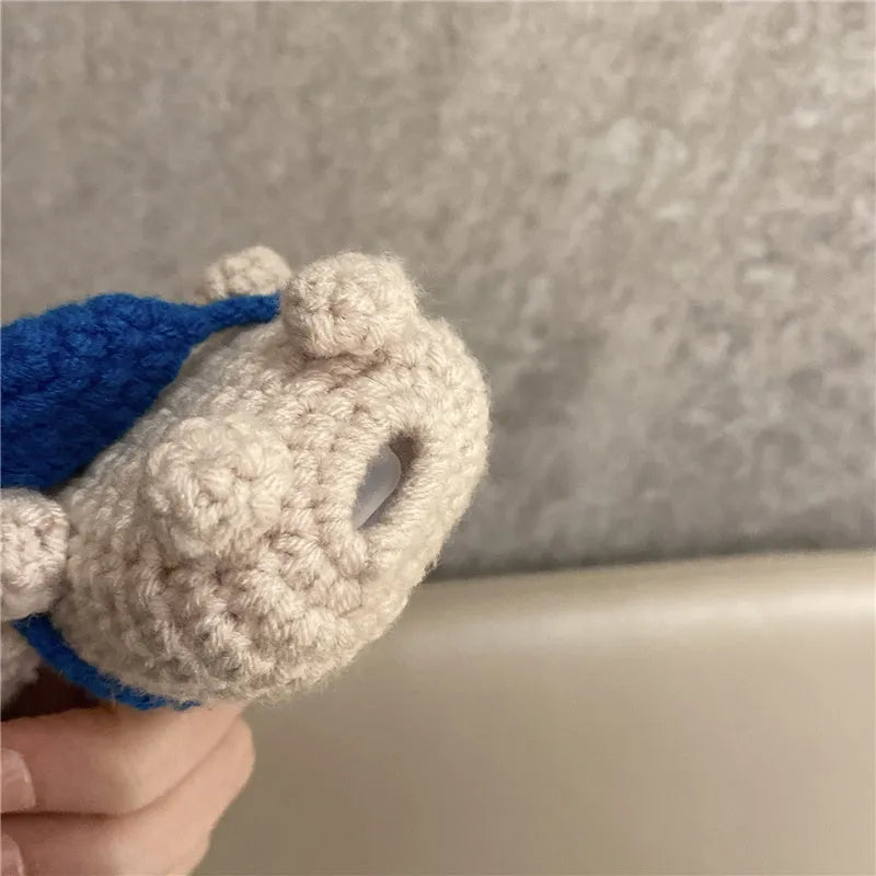 Handmade knitted koala bear backpack design AirPods protective cover for multiple Apple models