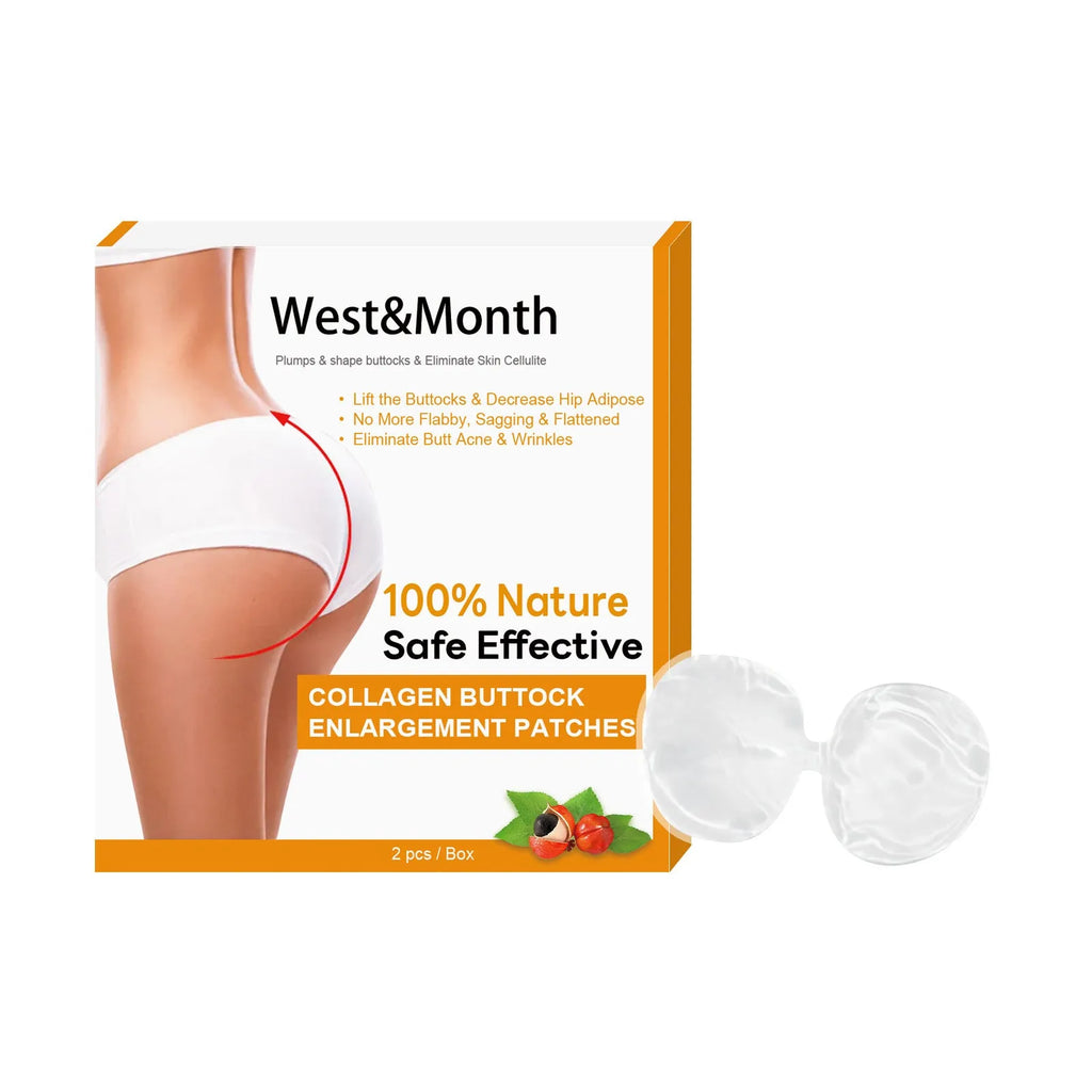 Collagen hip lifting massage pad set of 2 with pueraria root and guarana extract for butt firming