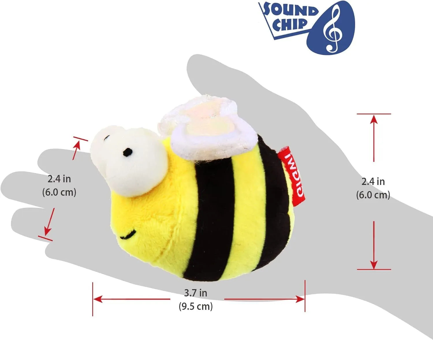 Yellow flannelette bee-shaped interactive cat toy with electronic squeaking mechanism