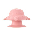 Pink silicone pet nursing device with bionic breast-shaped bowl and flat base for puppies and kittens.