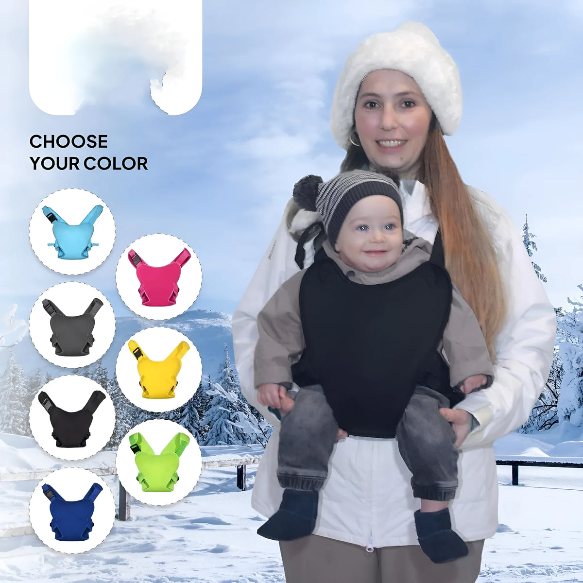 Amphibious baby strap in black, adjustable free size for water play, maximum load 20kg
