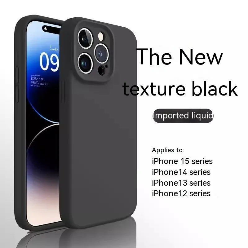 Official liquid silicone precision hole phone case for iPhone 14 and 15 series in multiple colours