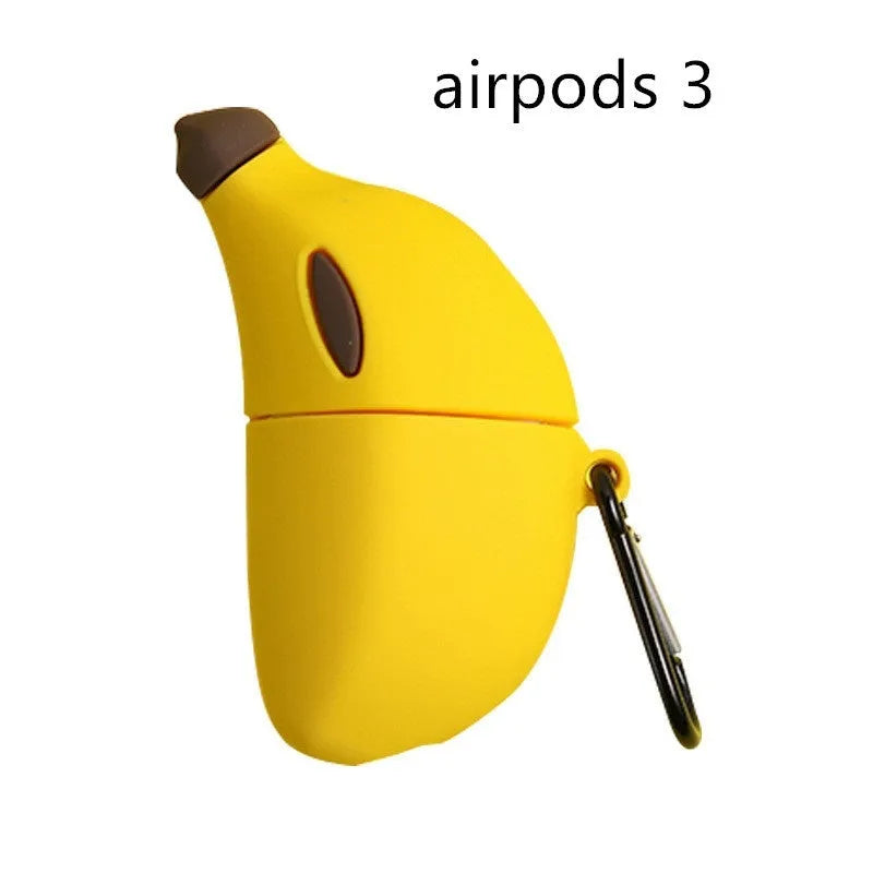 Yellow banana design silicone protective case for Apple AirPods Pro