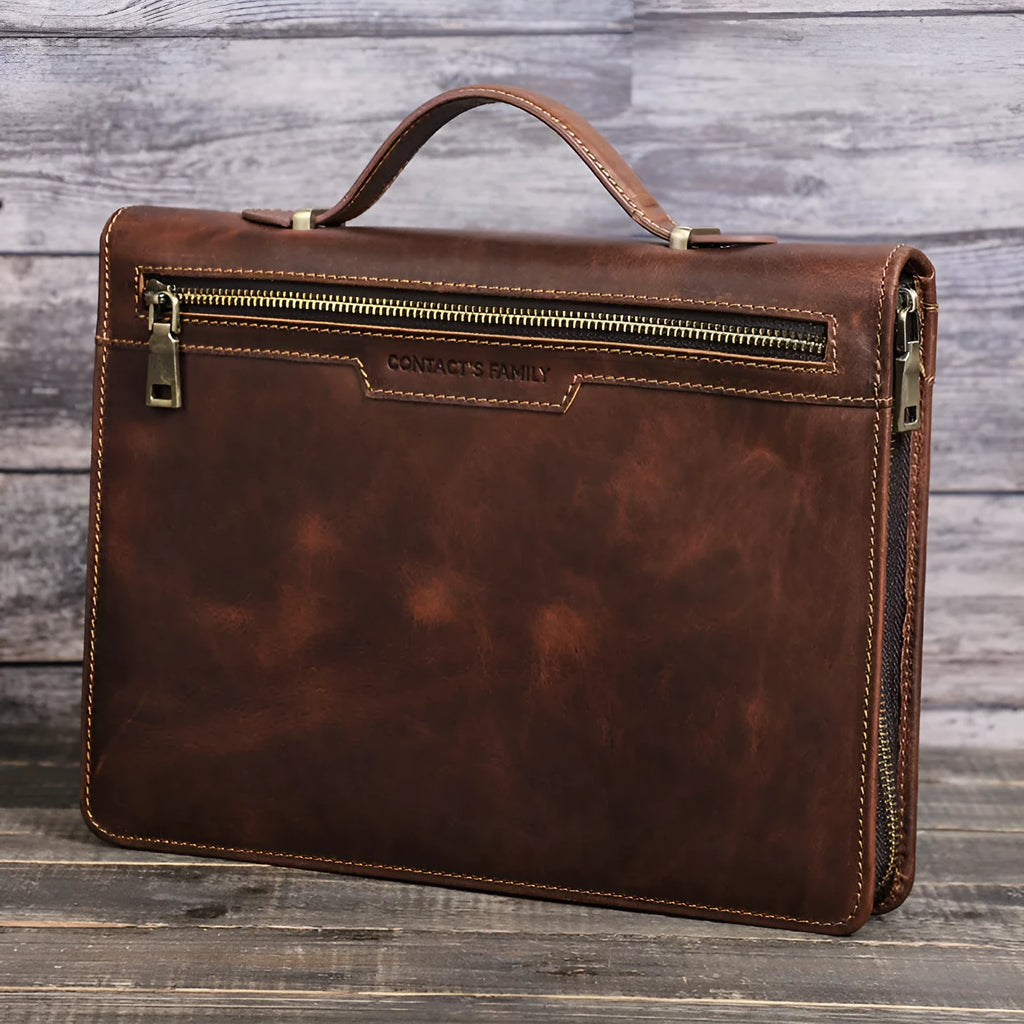 Leather multi-function flat cover in coffee brown for iPad Pro 12.9 with wallet style and solid colour finish