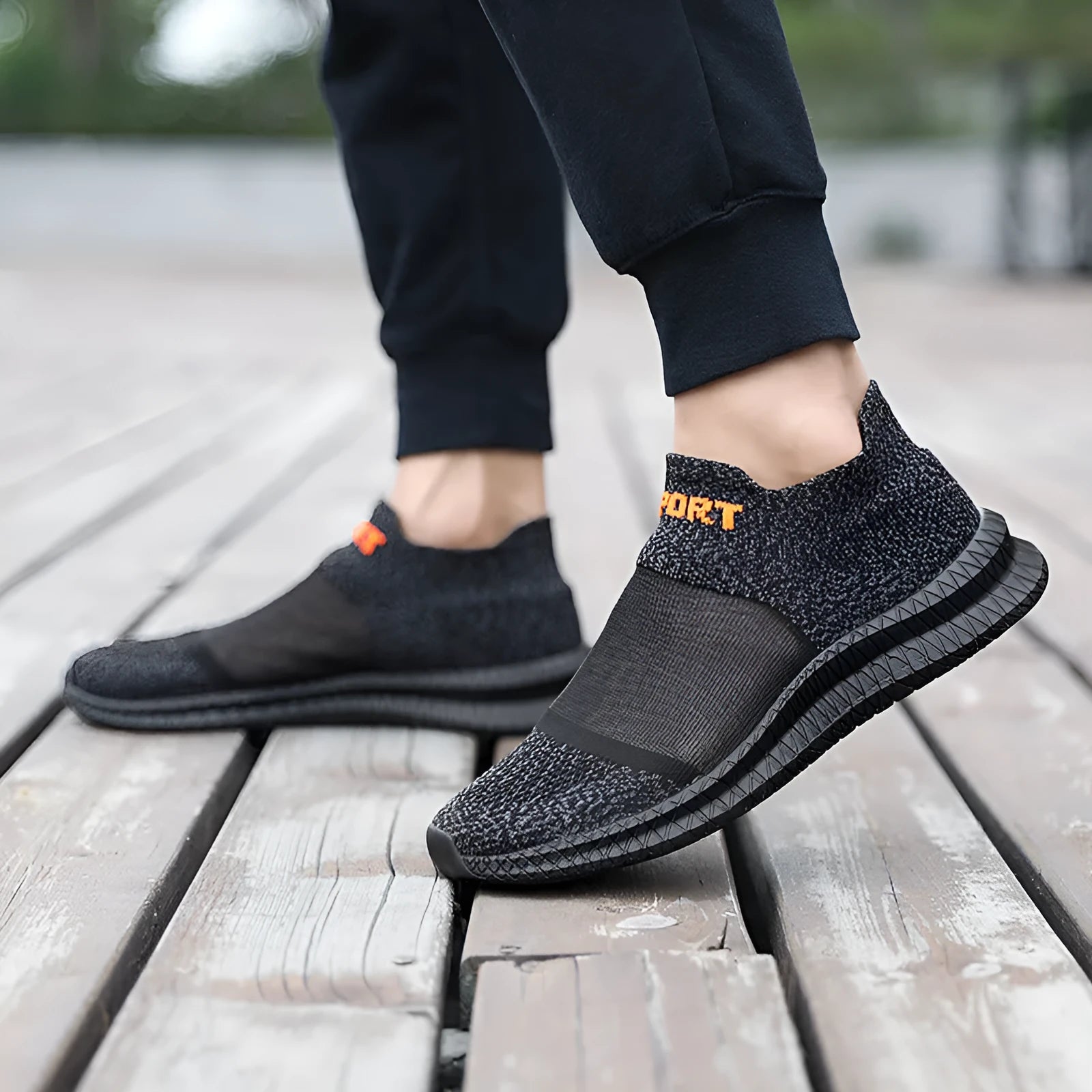 Woven sports sock shoes with Flyknit upper, lace closure, and MD sole in multiple colour options