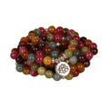 108 bead alloy bracelet in tourmaline colour with multi-layer lotus string design