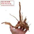 Natural Xiaoqi root wood ornament for aquarium decoration in various sizes.