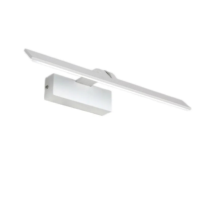 White LED bathroom mirror headlight, 220V, three light colours, horizontal design, 520mm by 175mm.