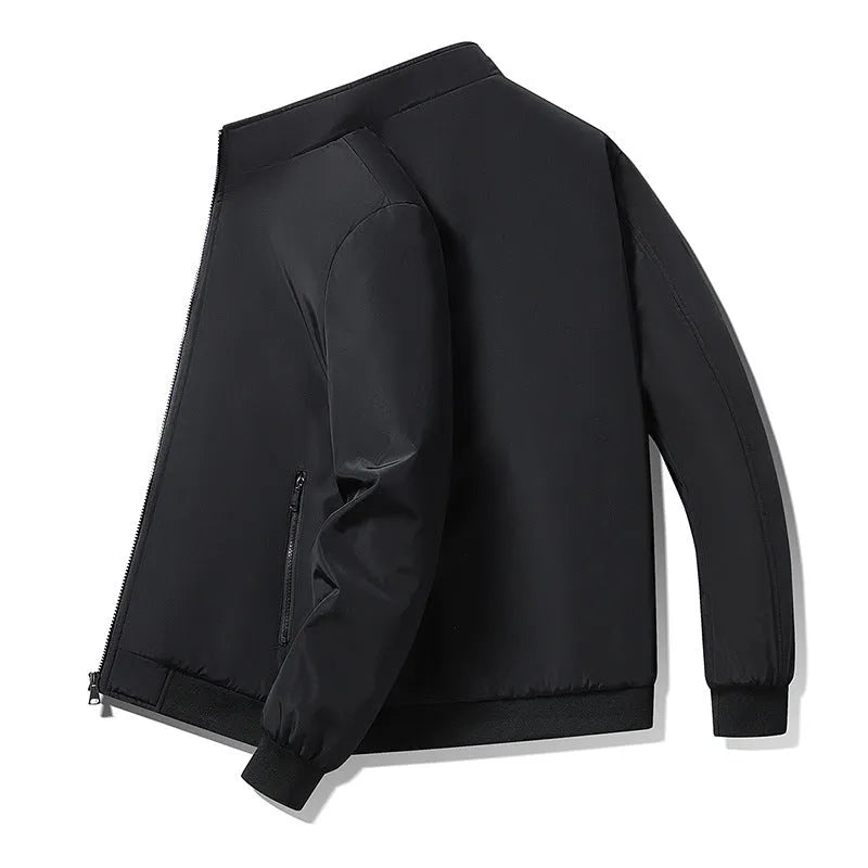 Men's winter cotton coat in black, thickening oversized design with polyester fibre filling, size M to 8XL