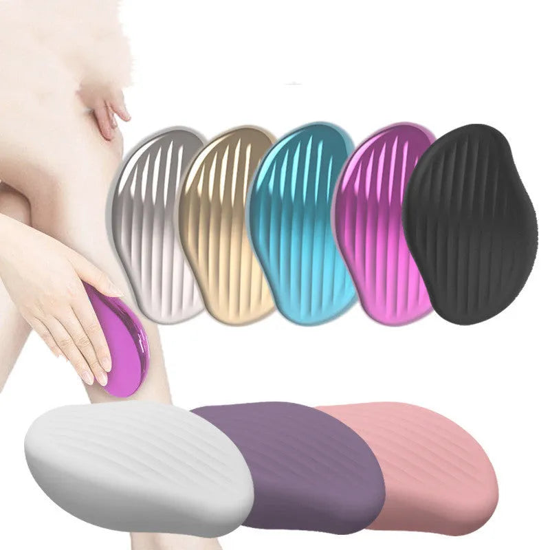 Manual glass hair removal device with nano crystal surface in black matte finish for whole body shaving
