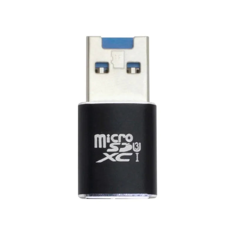 Black USB 3.0 memory card reader for SD, SDHC, and SDXC cards with UHS-I support