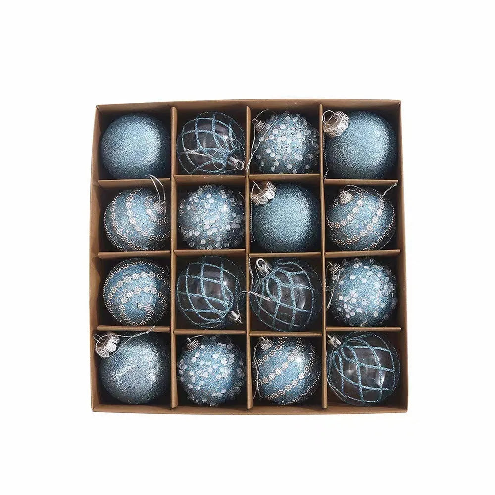 6cm handmade plastic Christmas bauble in red, pink, silver, green, champagne, white, or sky blue for tree decor