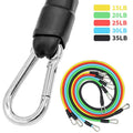 TPE resistance pull rope set with carabiner, 11-piece fitness band option for whole body exercise
