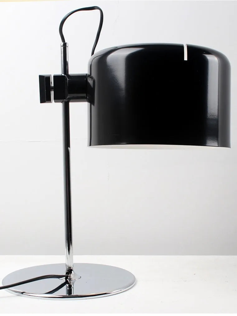Modern simple table lamp with carbon steel and aluminium base, 35cm by 48cm, in white finish