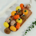 Wool felt pumpkin poke ornaments for doll decoration in autumn colours