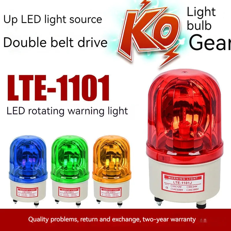 LTE-1101J industrial warning light with rotating alarm in red yellow green colours