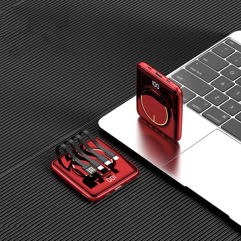 20000mAh PD fast charge power bank with LCD display in black, green, or red colour