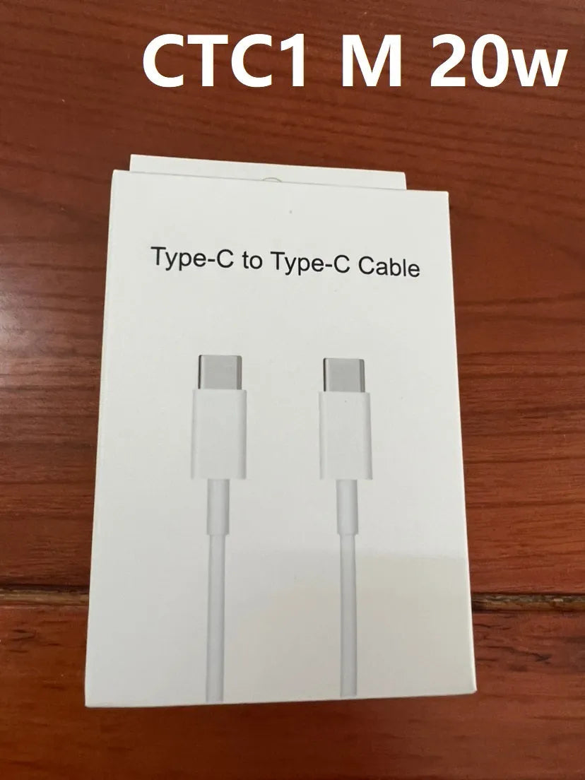 White 20W PD British standard mobile phone charger with Type-C fast charging cable