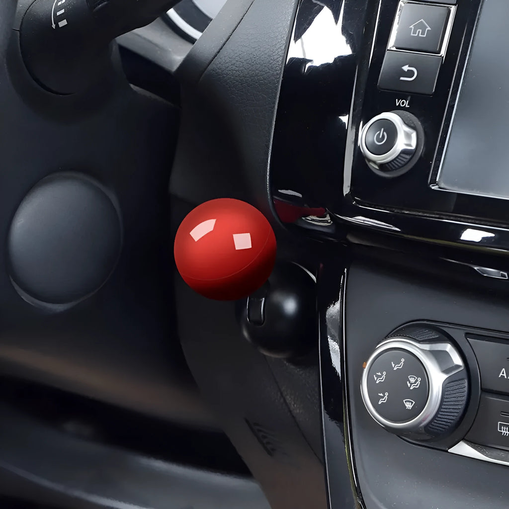 All-metal ball rod car start button cover in red, blue, green, yellow, alloy and plastic options