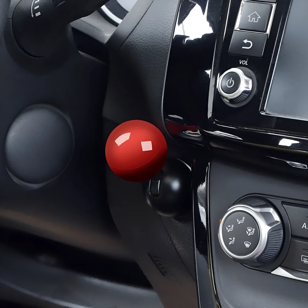 All-metal ball rod car start button cover in red, blue, green, yellow, alloy and plastic options