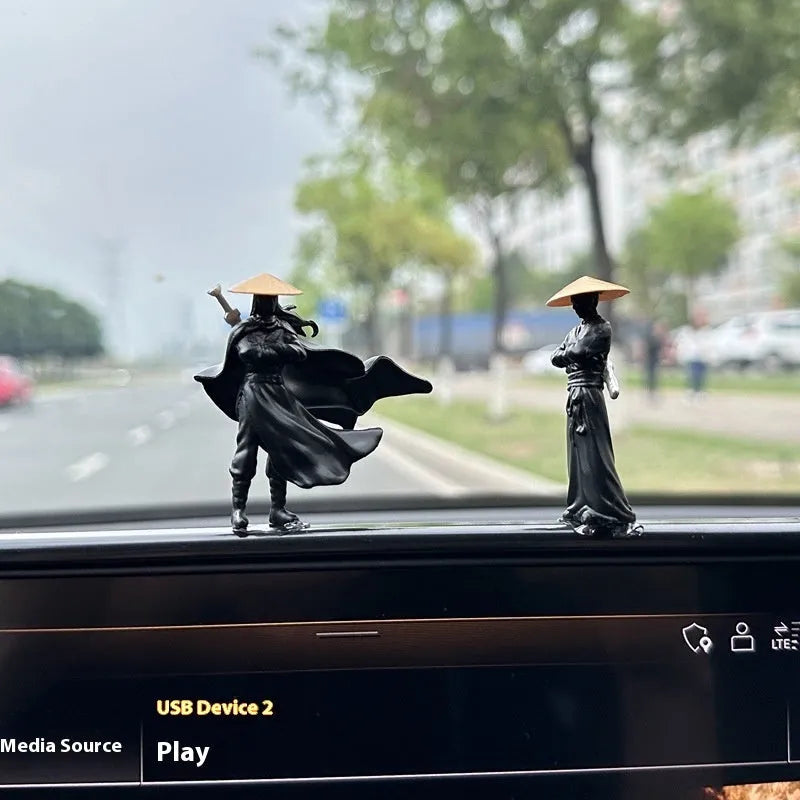 Ancient style knight PVC decoration figurine height 5cm car dashboard desk ornament retro cloak swordsman design