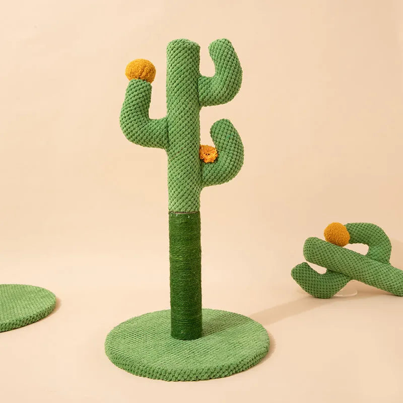 Cactus design cat scratching climbing pole with sisal surface for claw grinding