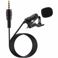 Portable neckline clip microphone set in black with 3.5mm jack and 12-hour battery