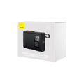 Black portable car tyre inflator with LED light display showing 6000mAh battery capacity
