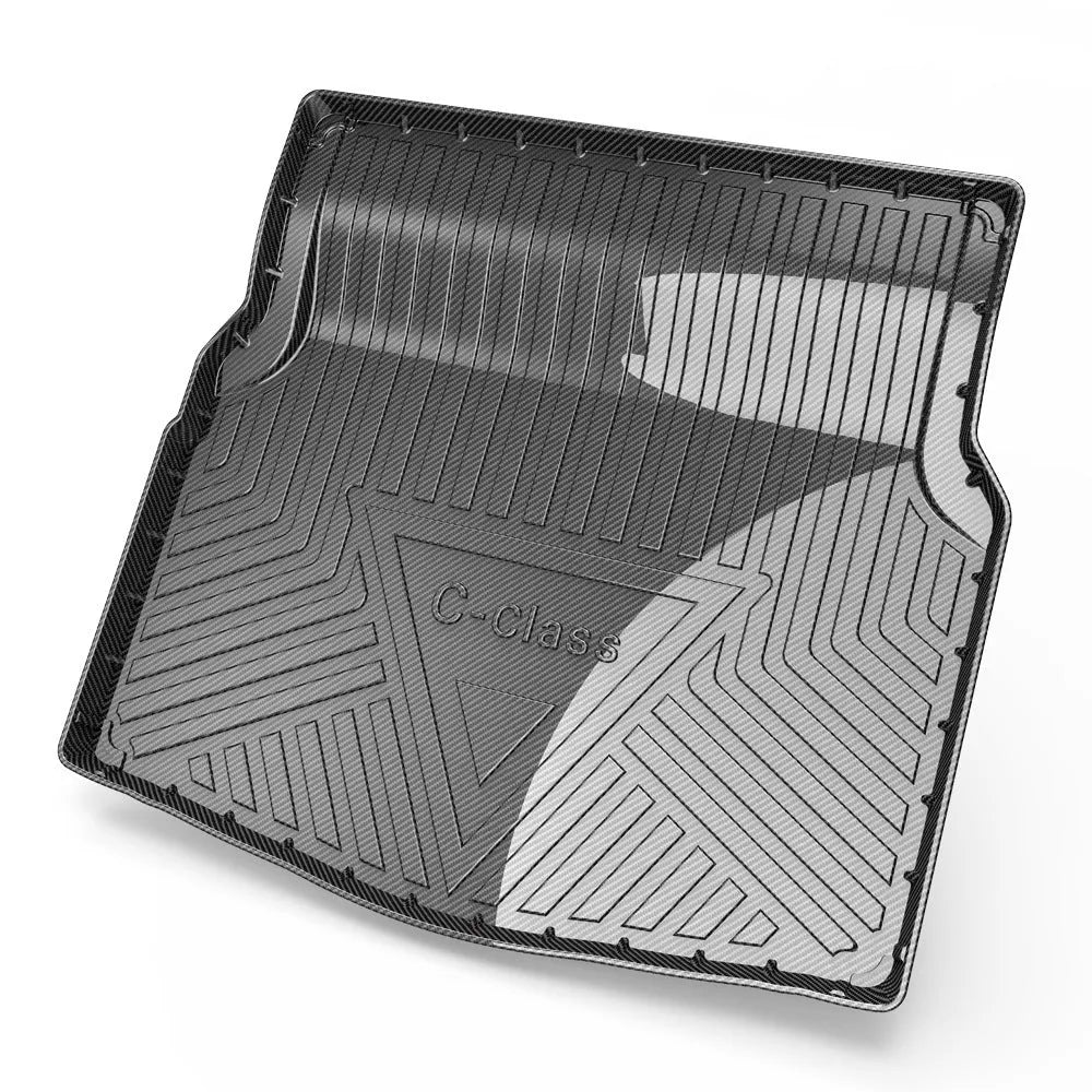 Black carbon fibre pattern TPE car boot liner mat for tailgate protection