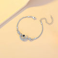 Projection star moon bracelet Korean style copper diamond inlay alloy artificial gemstones rose gold silver