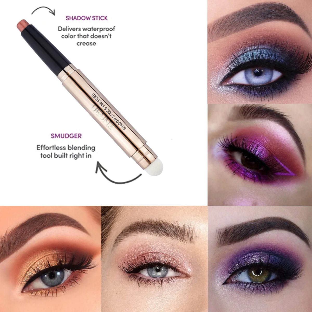 Monochrome pearl eye shadow pen in a single colour with silkworm highlight effect