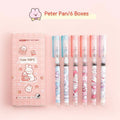 Boxed set of six Marvel cartoon quick-drying gel pens with plastic shell, various refill colours on white background